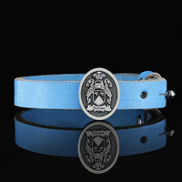 Thumbnail for Brazalete Cuero Escudo Familiar Plata Ley 950