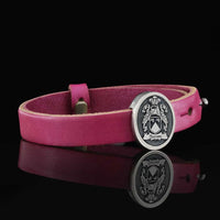Thumbnail for Brazalete Cuero Escudo Familiar Plata Ley 950