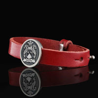 Thumbnail for Brazalete Cuero Escudo Familiar Plata Ley 950