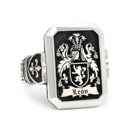 Thumbnail for Anillo Escudo Familiar León en Plata 950 – Edición de Legado