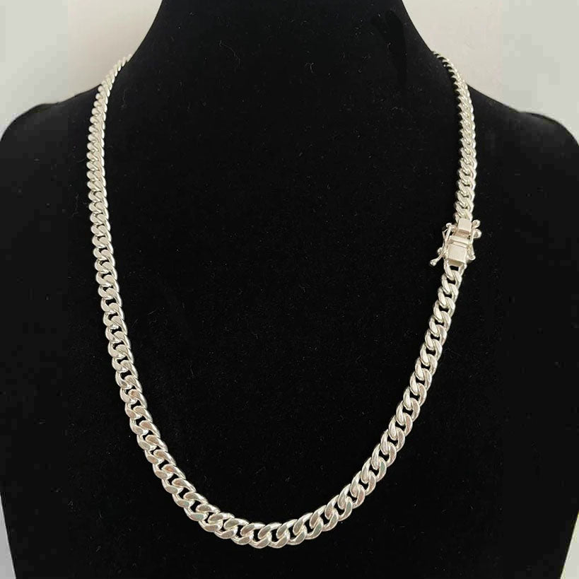 950 Silver Chain and Bracelet Set, 5mm Corvina Loin Model