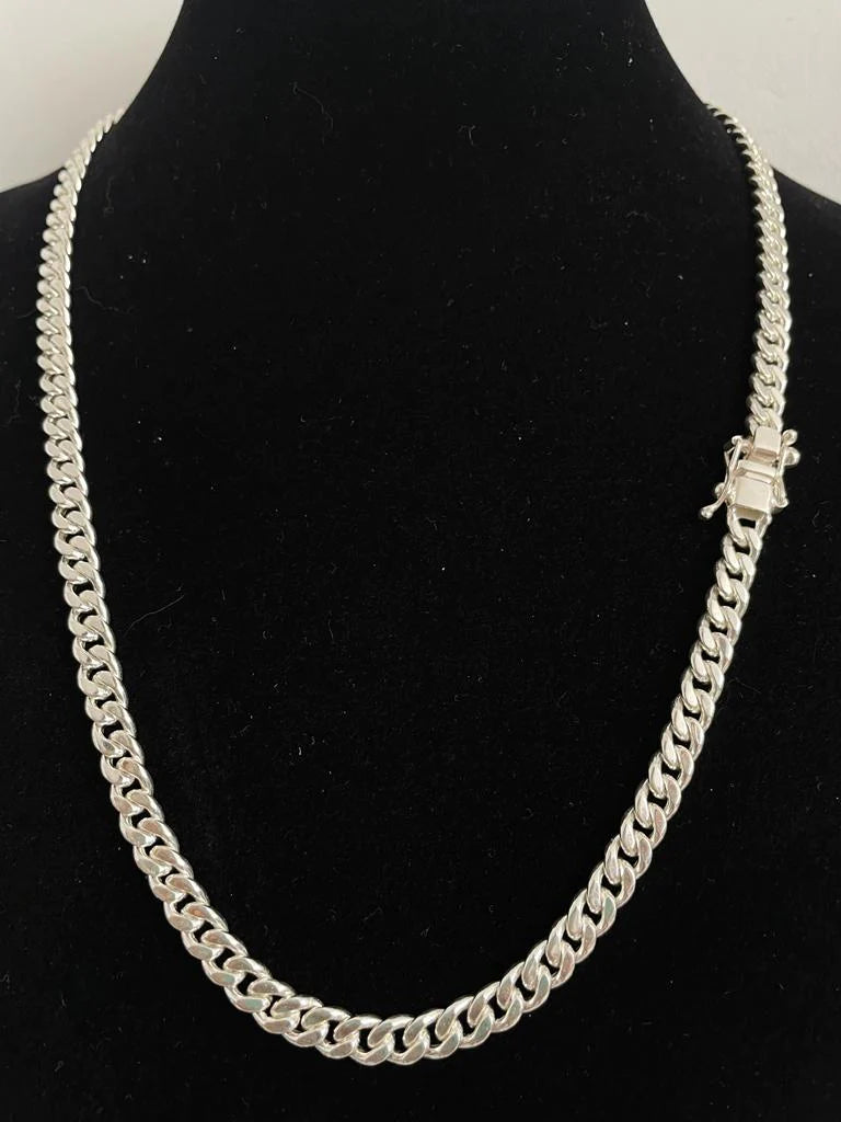 950 Silver Chain and Bracelet Set, 5mm Corvina Loin Model