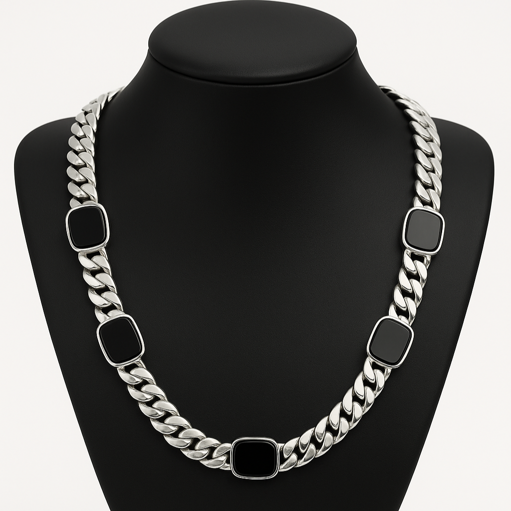 Collar Miami Onix 7mm- Plata 999