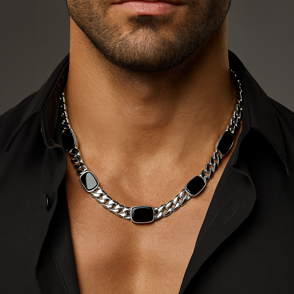 Collar Miami Onix 7mm- Plata 999