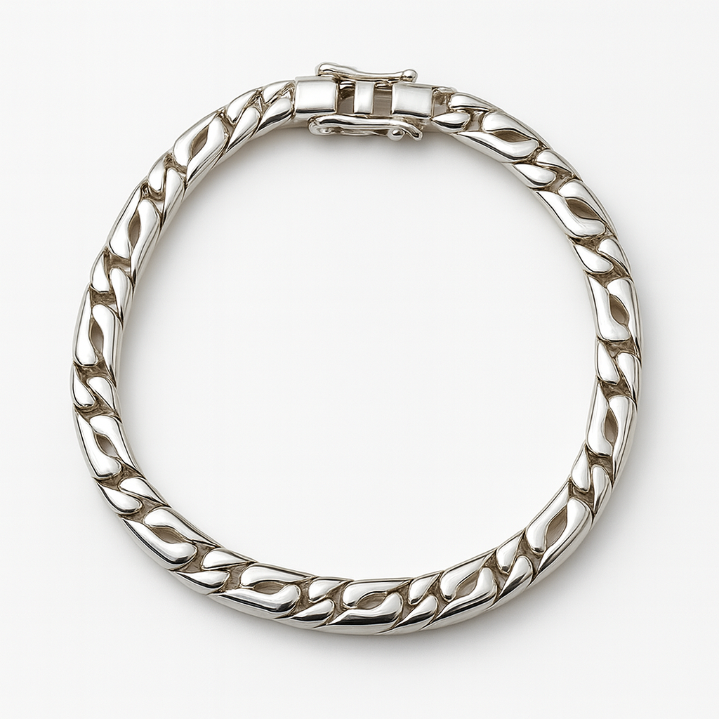Pulsera Mónaco 5 mm en Plata 950 – Elegante y Sólida para Hombre