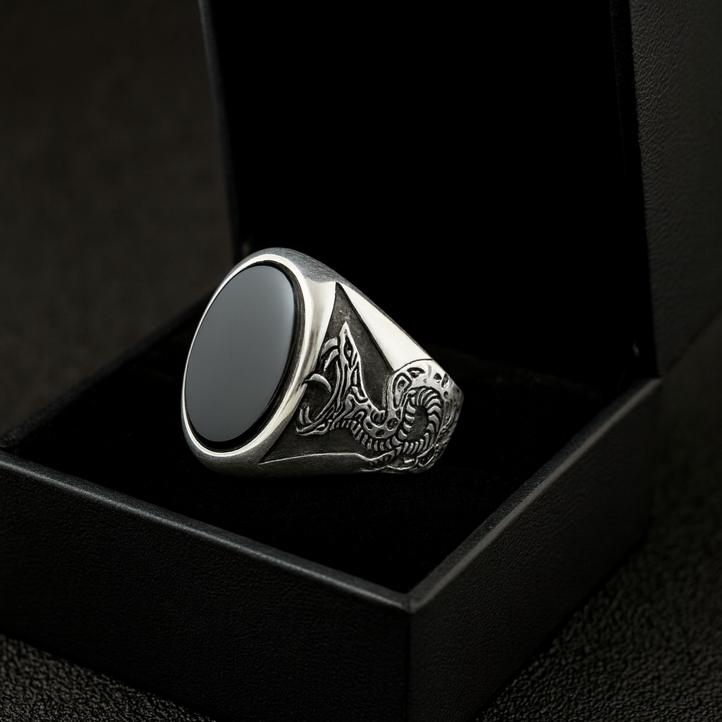 Anillo Onix Snake Oval - Plata 950