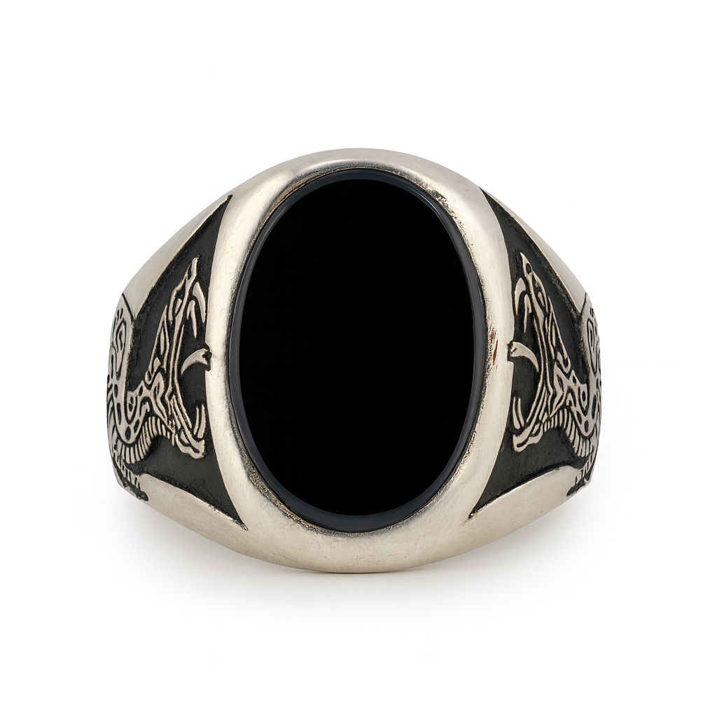 Anillo Onix Snake Oval - Plata 950