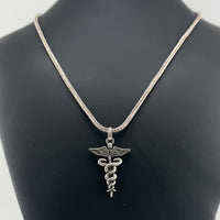 950 Sterling Silver Caduceus Necklace