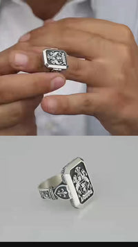 Anillo Escudo Familiar León en Plata 950 – Edición de Legado