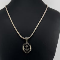 Anchor herringbone necklace