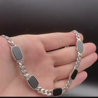 Collar Miami Onix 7mm- Plata 999