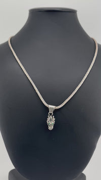 Herringbone chain with dragon pendant