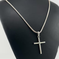 Herringbone Necklace with Cross Pendant