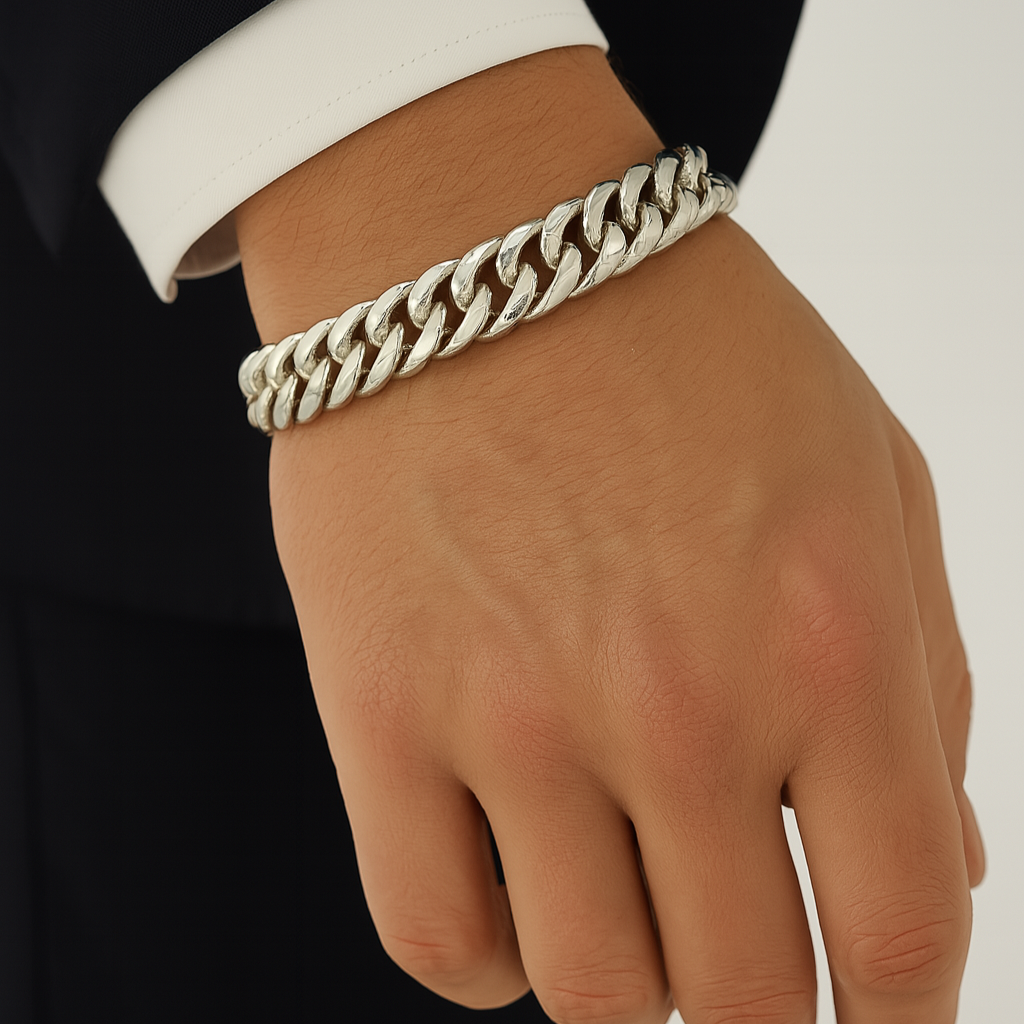 Pulsera de Plata ley 950 Malla 10mm