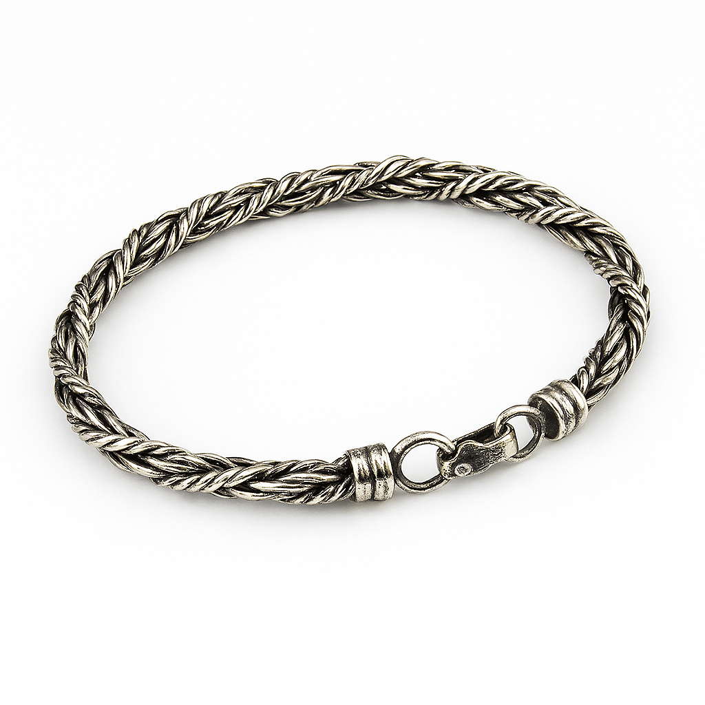 Pulsera Espiga de Plata 950 para Hombre – Estilo Clásico y Masculino