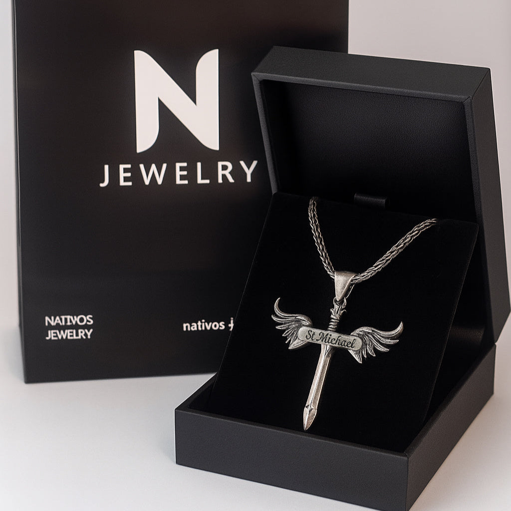 Archangel Saint Michael Sword plus 950 Silver Spike Chain