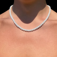 Thumbnail for Czech pearl necklace with silver clasp
