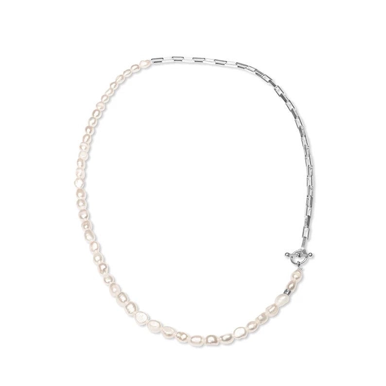 Freshwater pearls with 950 silver forcet chain