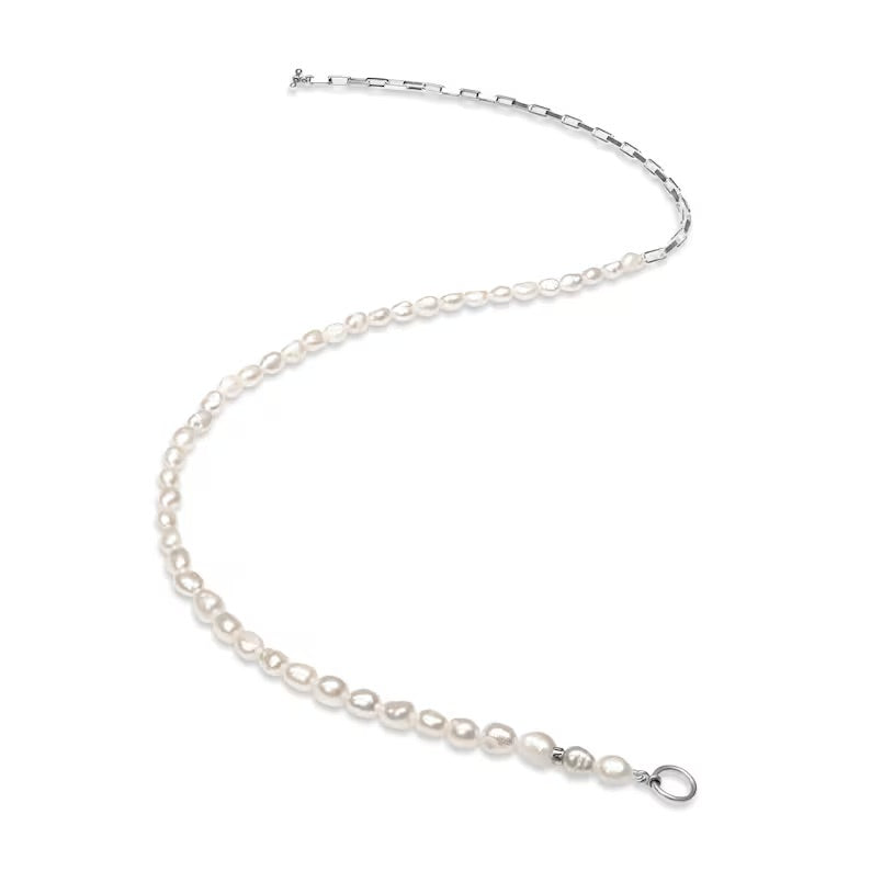 Freshwater pearls with 950 silver forcet chain