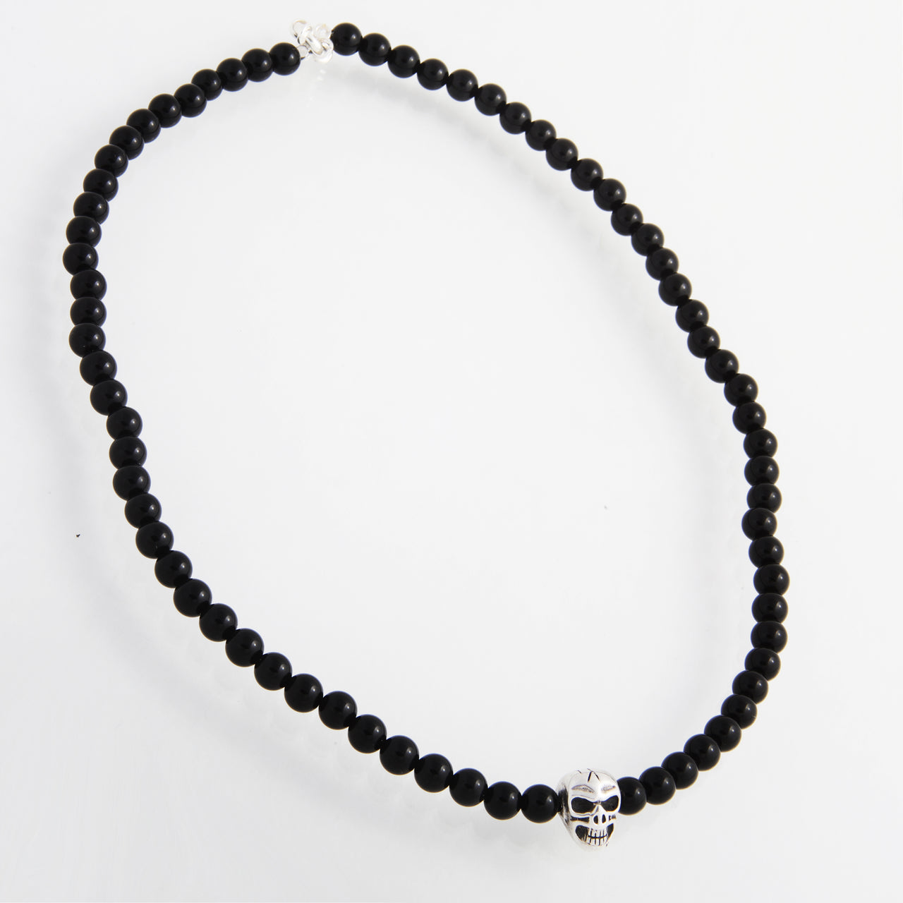 Onyx Skull Silver Choker