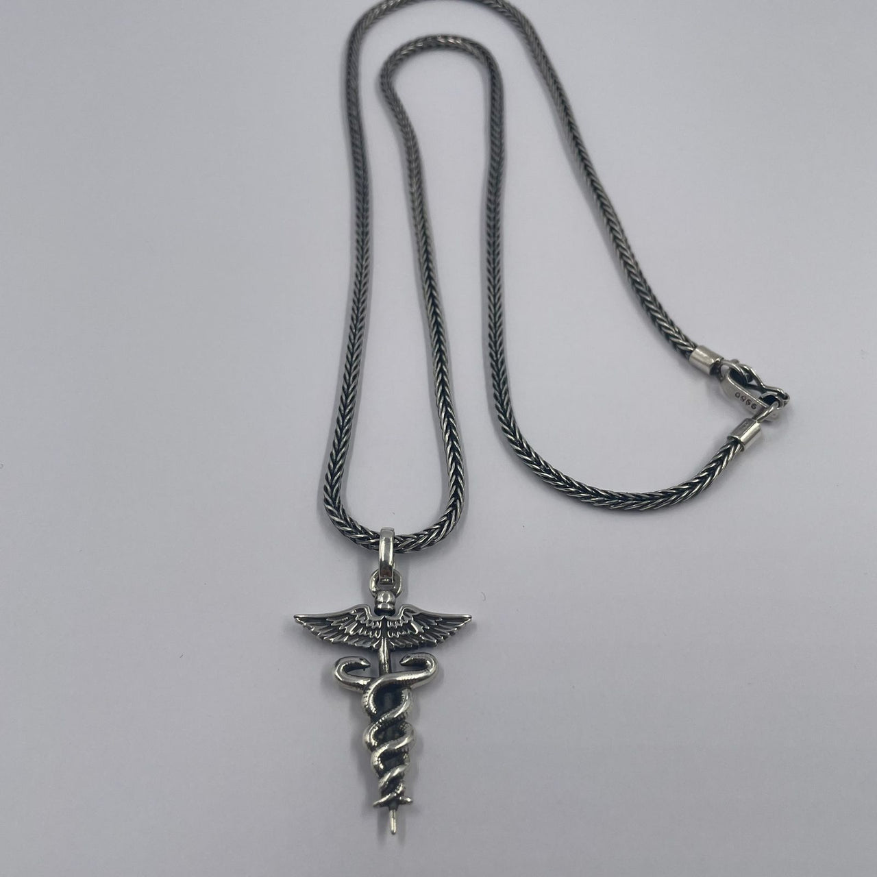 Collar Caduceo de Plata ley 950