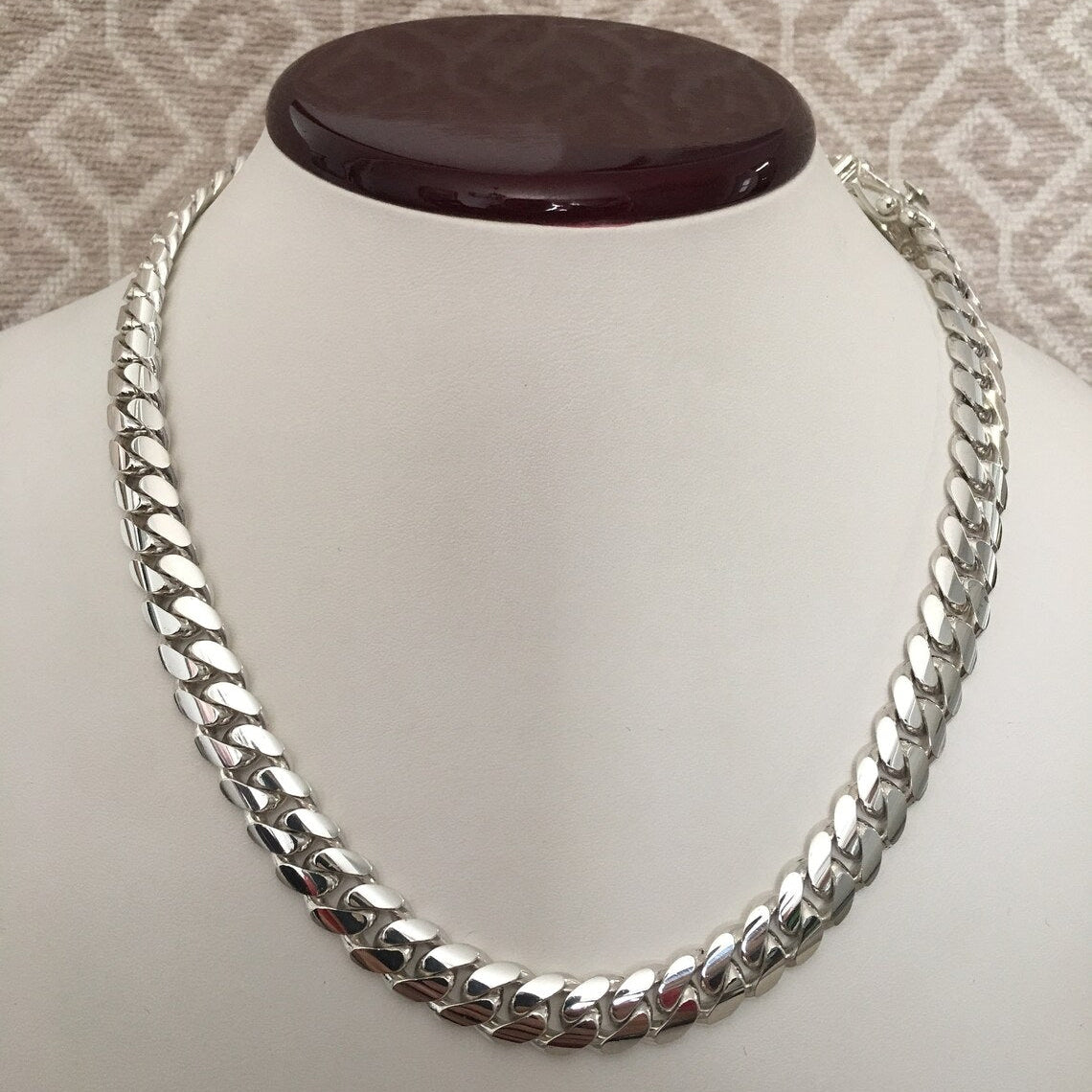 Collar Esllabones cubanos de Plata 999 11mm