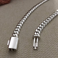 Thumbnail for Collar Eslabones Cubanos  - 12mm Plata Maciza Pura 999