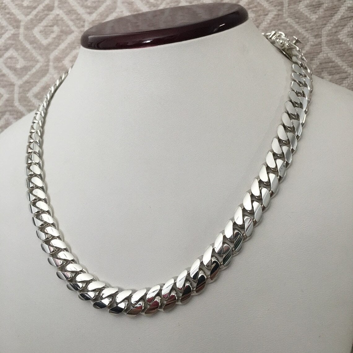 Collar Esllabones cubanos de Plata 999 11mm