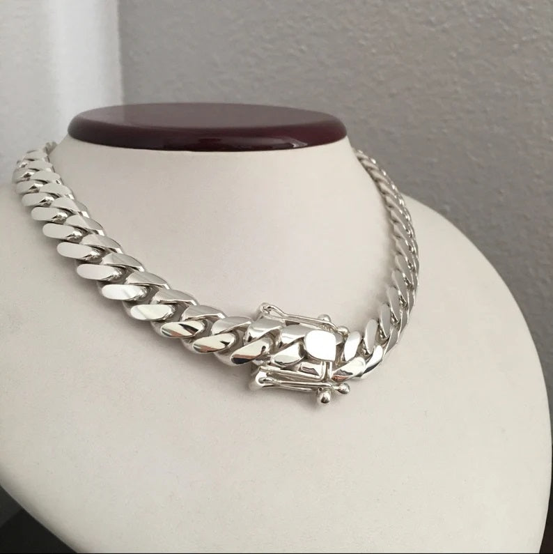 999 Sterling Silver Cuban Chain 12mm 45cm