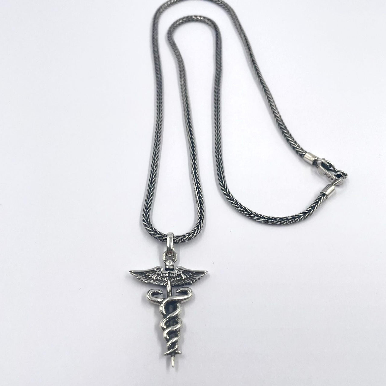 Collar Caduceo de Plata ley 950