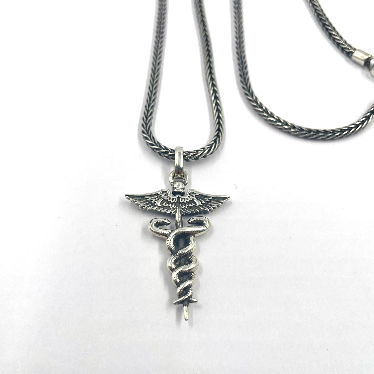 Collar Caduceo de Plata ley 950