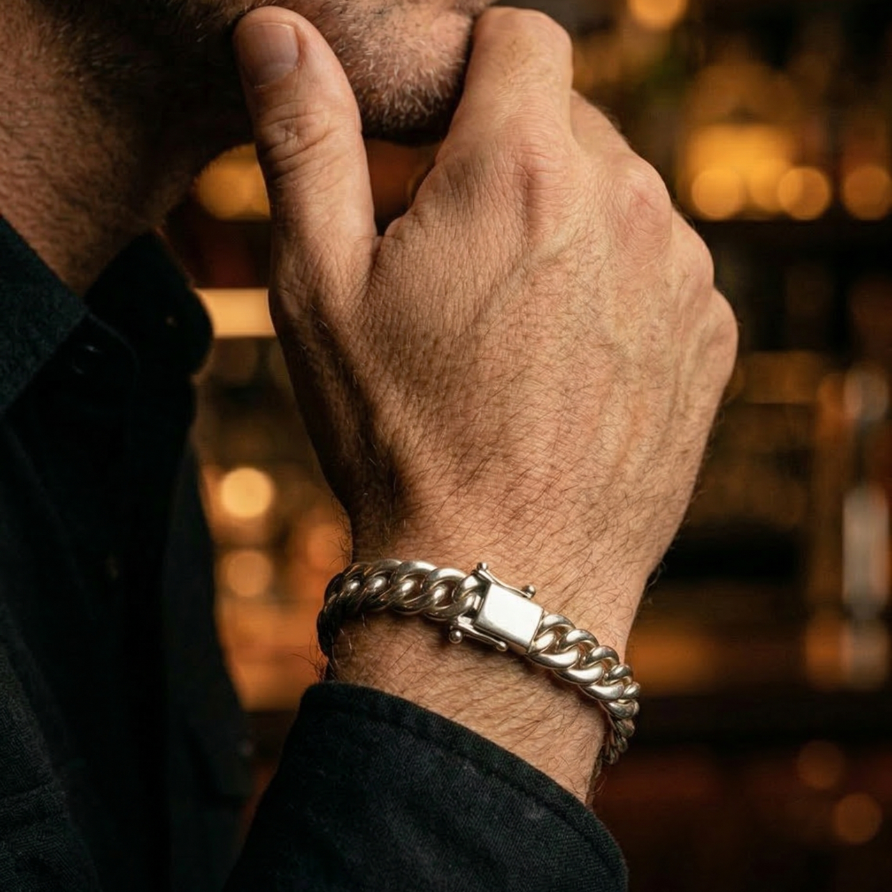 Malla Cubana Clásica 7mm — Silver Cuban Bracelet 950 (21cm)