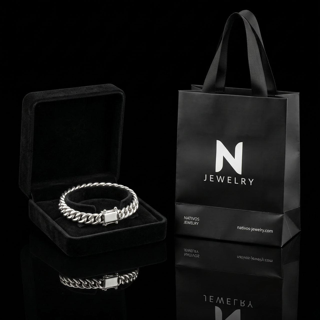 Malla Cubana Clásica 7mm — Silver Cuban Bracelet 950 (21cm)