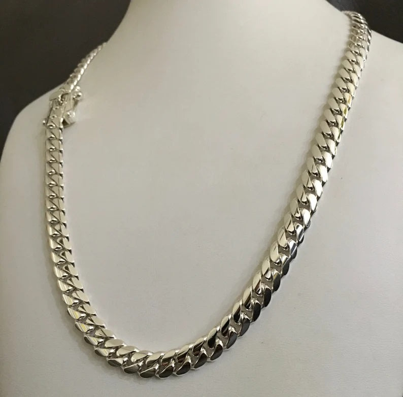 Collar eslabones cubanos 8mm Plata 999