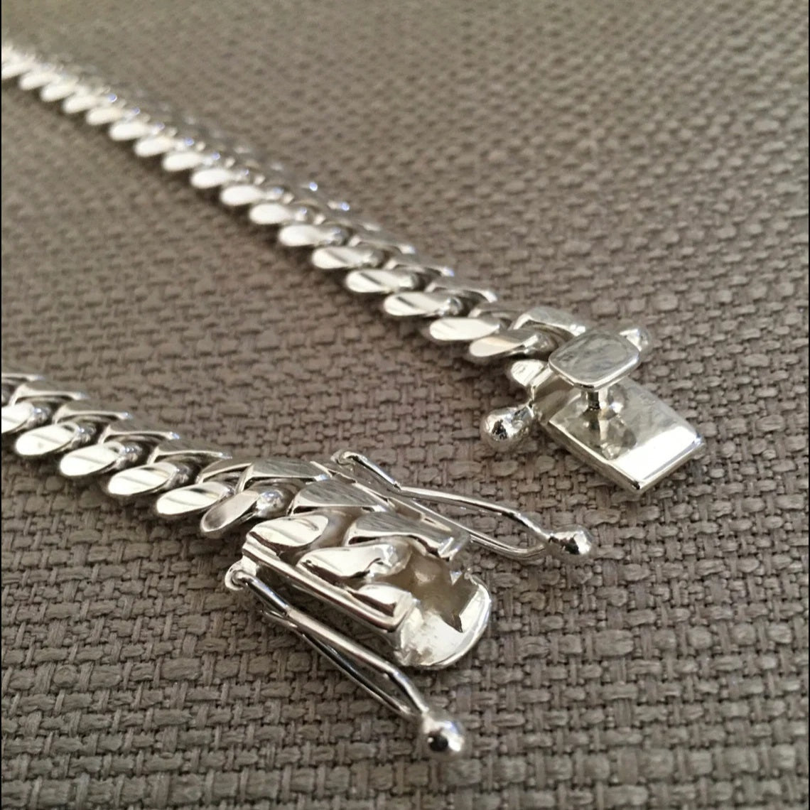 Collar eslabones cubanos 8mm Plata 999