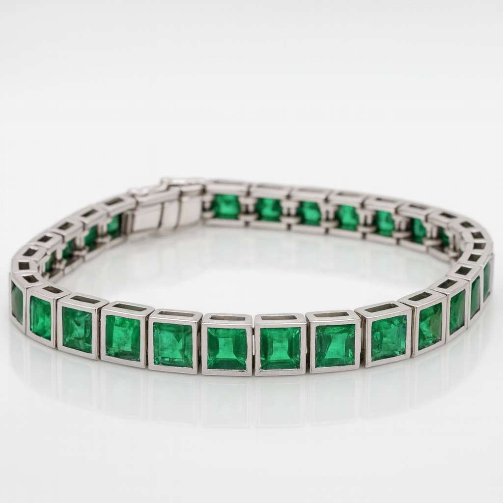 999 Silver Cubic Tennis Bracelet