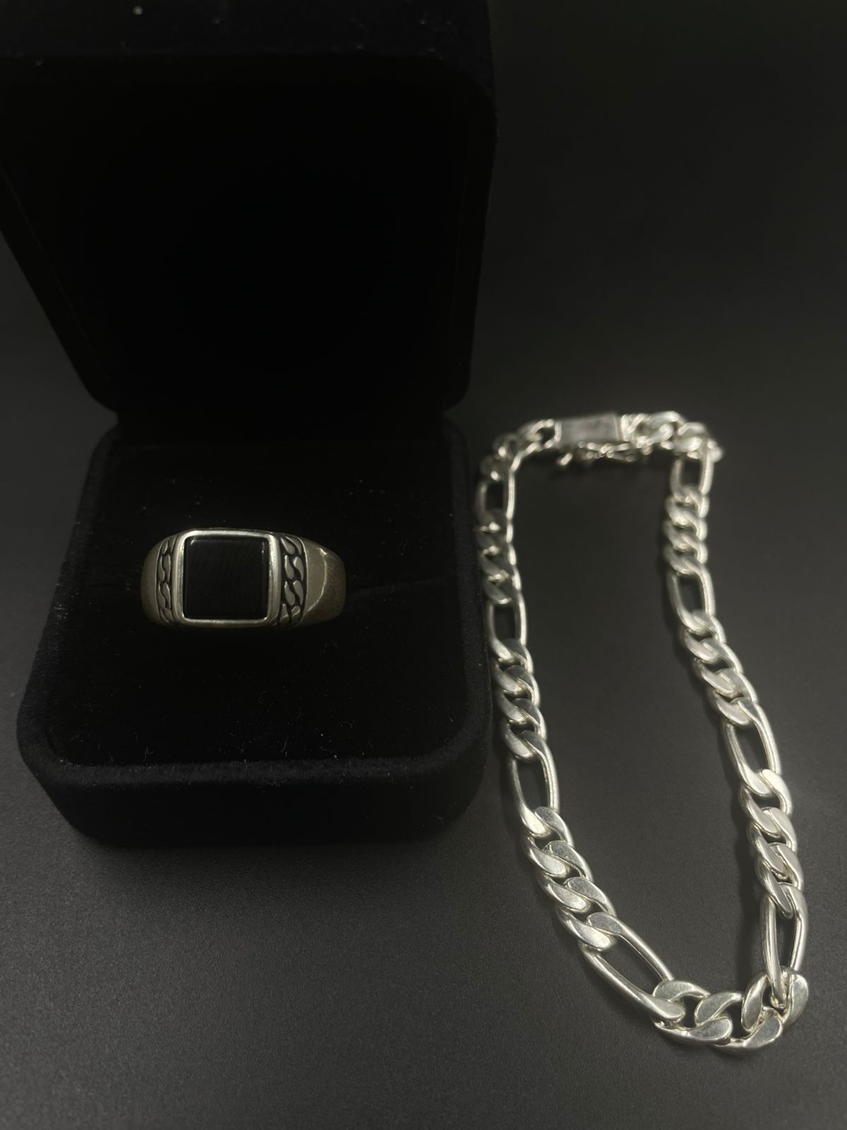 Pack Anillo Revall y Pulsera Fígaro de Plata 950