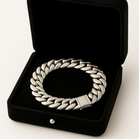 Thumbnail for Pulsera Eslabones Cubanos 9 mm de ancho Plata 999 - Broche Door