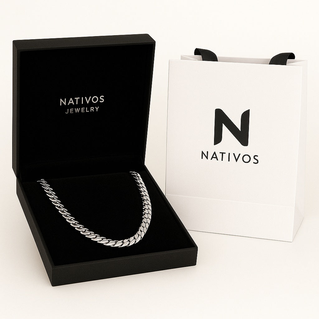 999 Sterling Silver Cuban Chain 9mm 55cm