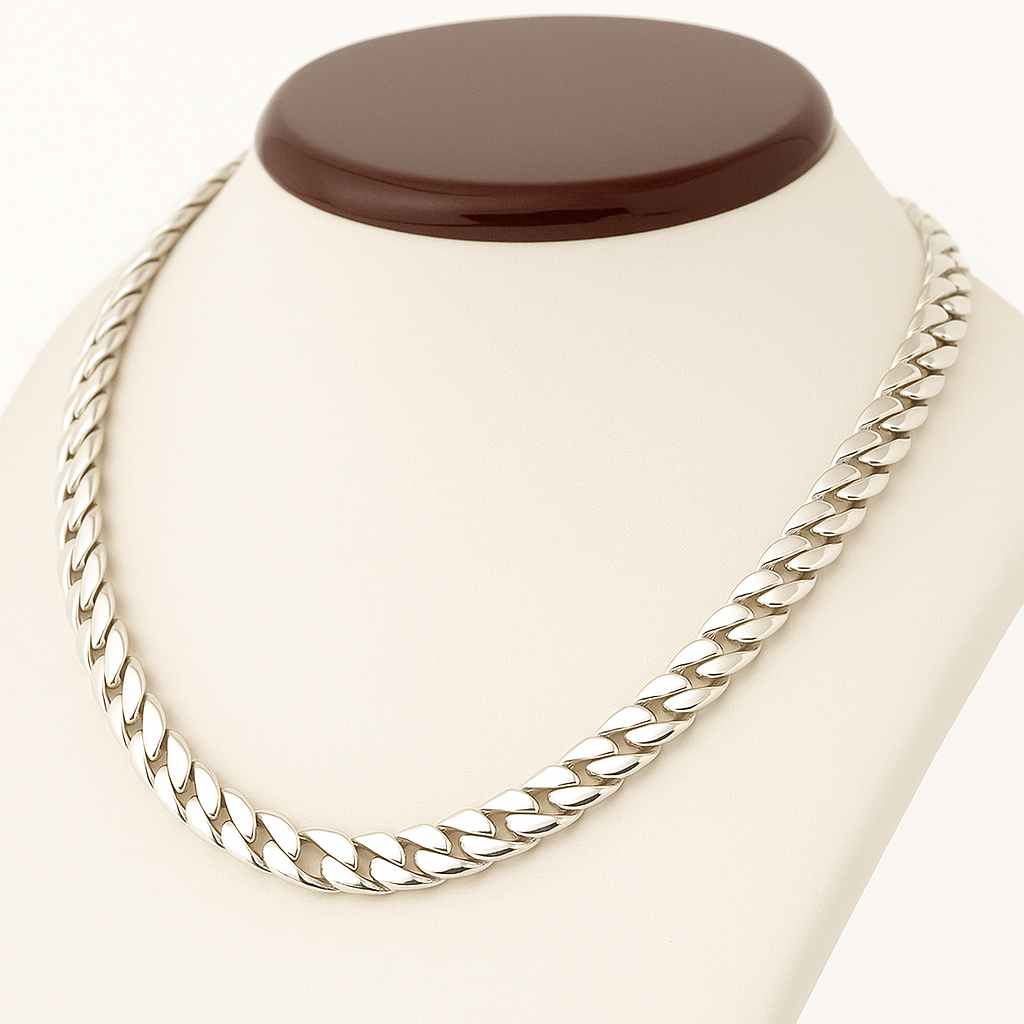 999 Sterling Silver Cuban Chain 9mm 55cm