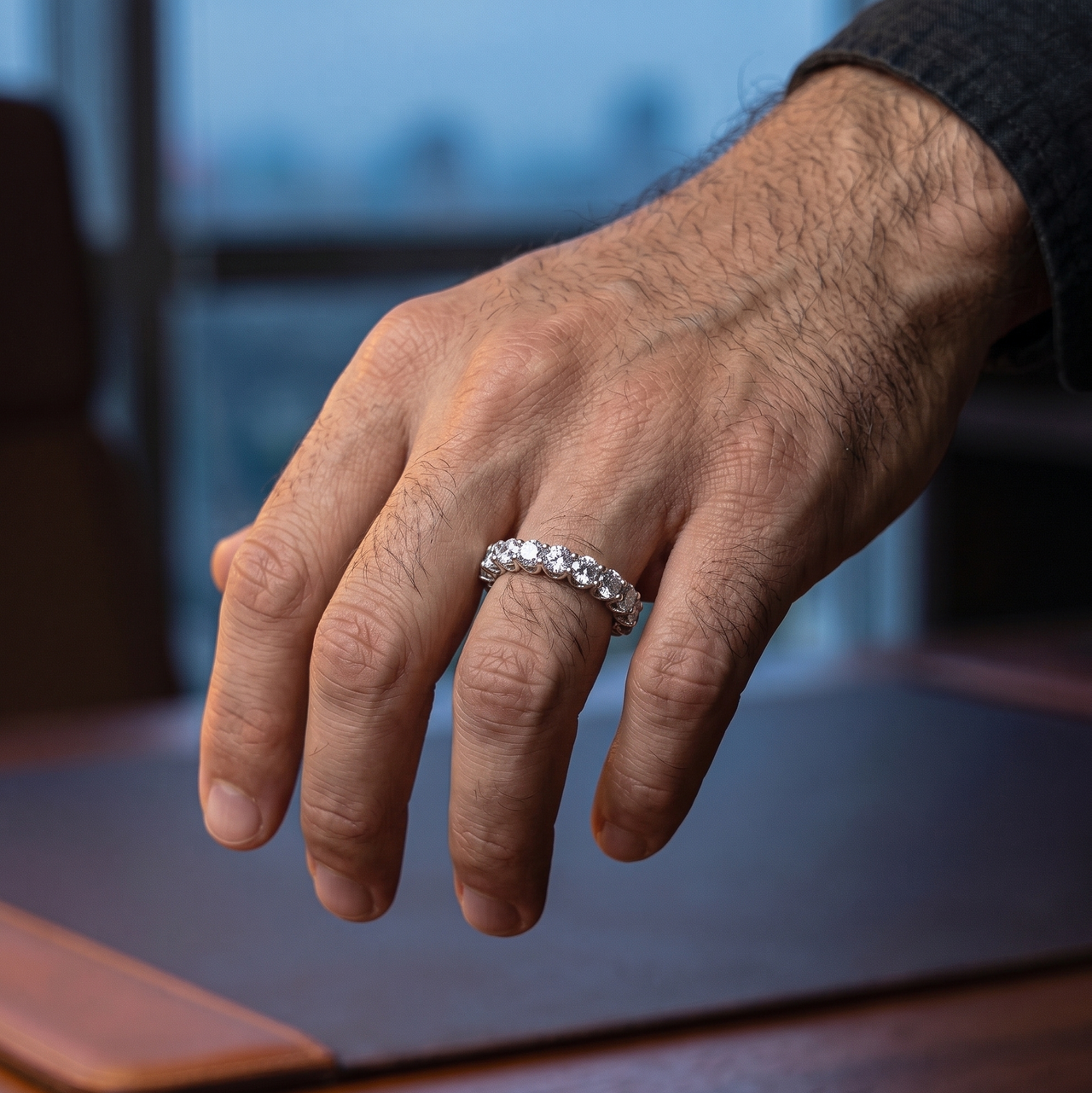 Tennis Iced — 950 Silver Ring