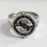 Thumbnail for Anillo Koi en Plata 950 | Sello masculino de lujo