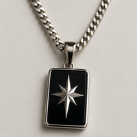 Thumbnail for North Star Necklace - 950 Silver & Black Onyx