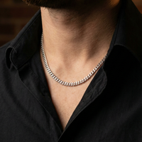 Thumbnail for 4mm Cuban link chain, 55cm, 950 Silver