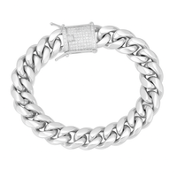 Thumbnail for 999 Silver Miami Cuban Bracelet – 14mm with Iced Clasp (22cm / 8.6”)