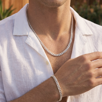 Thumbnail for Set Lomo de Corvina 6 mm – Cadena + Pulsera de Plata 950