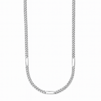 Thumbnail for Cadena Miami Clip Plata 950 – 3 Clips Rectangulares (55 cm)