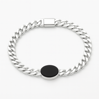 Thumbnail for Pulsera Miami de Plata 999 con Piedra Ónix 6mm