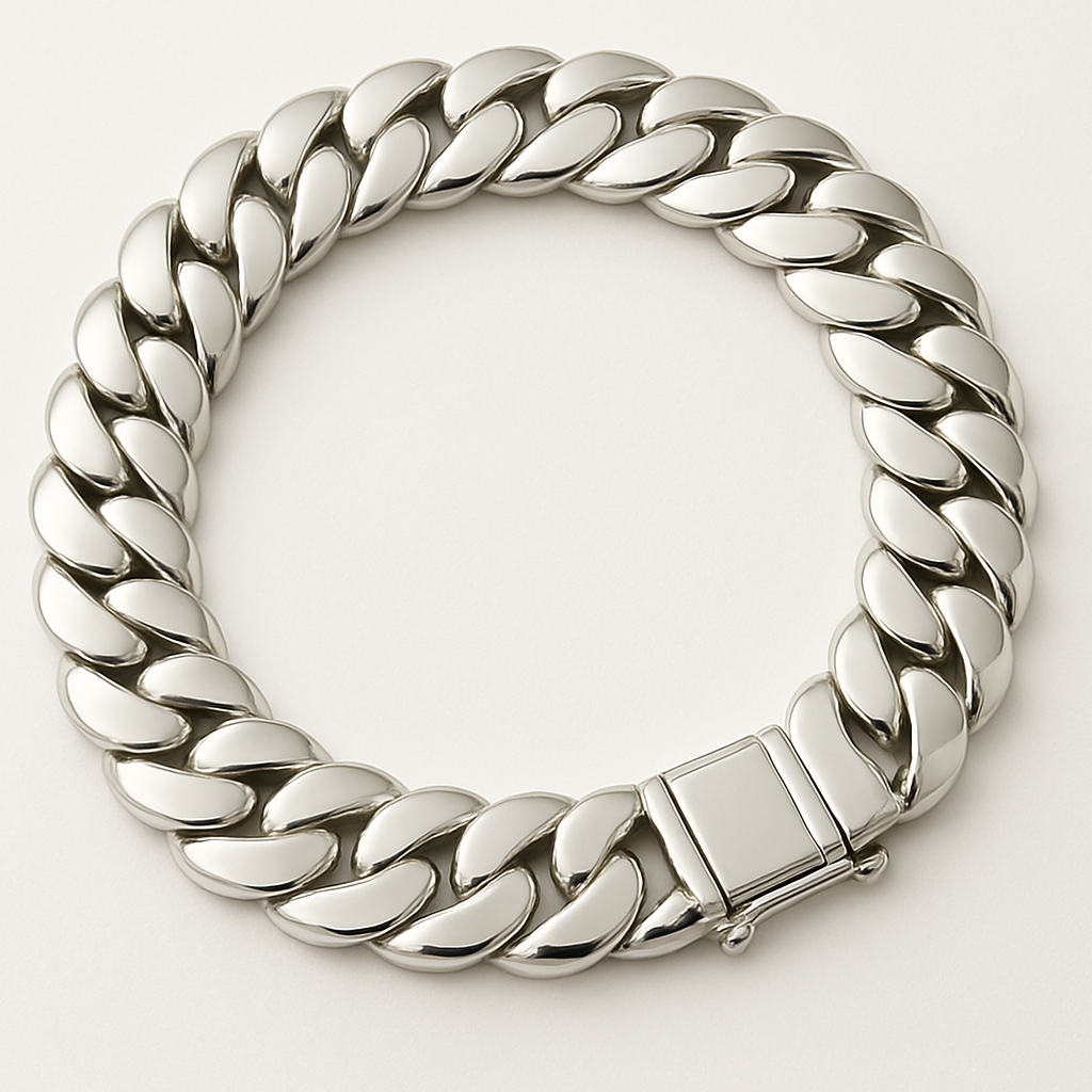 Pulsera Eslabones Cubanos 11mm - Plata 950