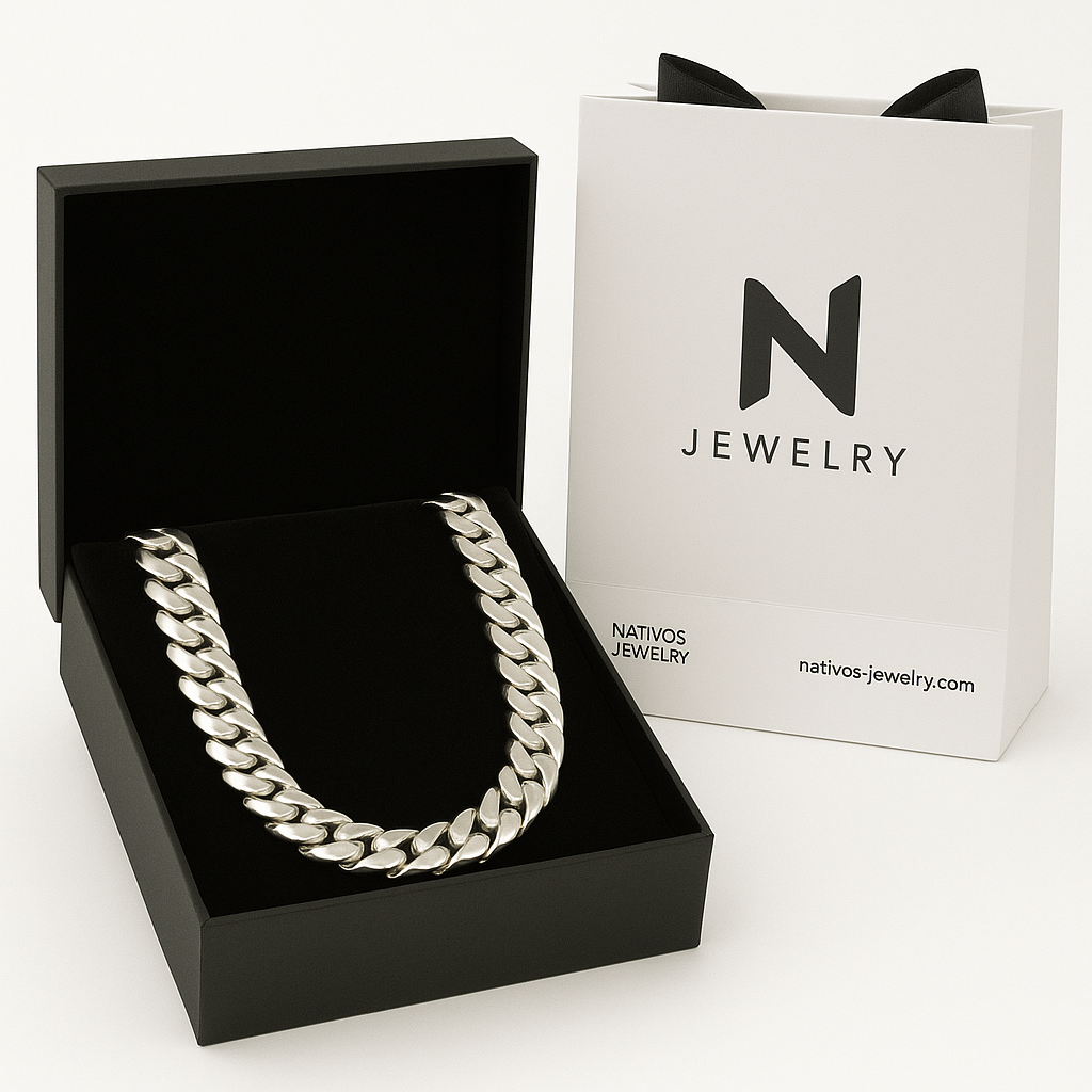 999 Sterling Silver Cuban Chain 260gr 13mm 50cm